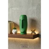 Mosarte Stoneface Series Minimalist Soyut Yüz Vazo / Heykel – Modern Dekoratif Obje - Yeşil