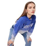 Moschino Jeans Bisiklet Yaka Baskılı Kazak, L, 5003090128, Mavi, Kadın