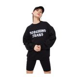 Moschino Jeans Bisiklet Yaka Baskılı Siyah Kadın Sweatshırt, Siyah, S