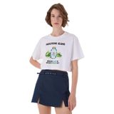 Moschino Jeans Bisiklet Yaka T-Shirt, M, 5003282890, Beyaz, Kadın