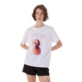 Moschino Jeans Bisiklet Yaka T-Shirt, M, 5003282891, Beyaz, Kadın
