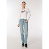 Moschino Jeans Yüksek Bel Düz Paça Standart Açık Mavi Kadın Denim Pantolon A0322-1303 - 27