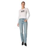 Moschino Jeans Yüksek Bel Düz Paça Standart Açık Mavi Kadın Denim Pantolon A0322-1303