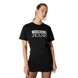 Moschino Jeans Yuvarlak Yaka Baskılı T-Shirt, M, 5003231496, Siyah, Kadın