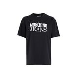 Moschino Jeans Yuvarlak Yaka Baskılı T-Shirt, M, 5003231503, Siyah, Kadın