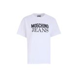 Moschino Jeans Yuvarlak Yaka Baskılı T-Shirt, S, 5003231495, Beyaz, Kadın