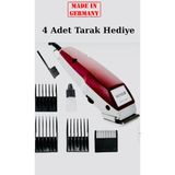 Moser 1400 Kablolu Saç ve Sakal Kesme Makinesi + 4 Adet Kesim Tarak 100 dk Kullanım Süresi ile Kırmızı Renkli