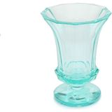Moser Mavi Geometrik Formlu Dokulu Kristal Vazo - Açık Yeşil - Standart