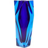 Moser Mavi Geometrik Formlu Kristal Vazo - Standart