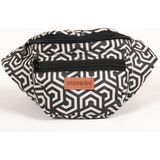Moserini Unisex Desenli Omuz ve Bel Çantası - Rosetta - Beyaz - Siyah