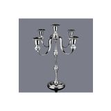 MOS'EV Gümüş Metal 5 Kollu Şamdan Mumluk Çap: 30cm H.40cm
