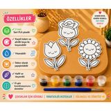Moshmick Boyanabilir Çiçek Figür Seti 3'lü – Boya ve Fırça Dahil – 3 mm Pla Plastik