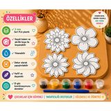Moshmick Boyanabilir Çiçek Figür Seti 4'lü – Boya ve Fırça Dahil – 3 mm Pla Plastik