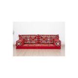 MOSHOME 190x70 Otantik Şark Köşesi Takımı Yer Minderi Seti Bordo
