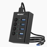 mosirui SB Hub 3.2 10 Gbps, 4 Bağlantı Noktalı USB C 3.1/3.2 Gen 2 HUB Çoklu USB Ayırıcı, 4×10 Gbps Veri Aktarımı, Bireysel Anahtar, Dizüstü Bilgisayar, PC, Klavye, Xbox, PS5 ve Daha Fazlası ile USB Çoklu