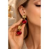 mosmoda Gold Bordo Küpe