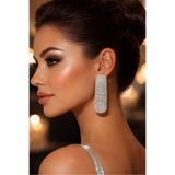 mos&more Kristal Taşlı Suyolu Sallantılı Uzun Kadın Abiye Küpe
