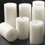 MOSROAD 2,8 x 4 sütun mum seti, 6 adet, kokusuz beyaz sütun mumlar toplu, damlamasız ve uzun temiz yanan sütunlar mumlar, dumansız yemek masası ayağı mumlar düğün, spa, aromaterapi, parti için