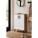 Mossano Luma Ayakkabılık 4 Raflı Çok Amaçlı Dolap, Mutfak Dolabı, Banyo Dolabı, Balkon Dolabı, Kiler Dolabı - Atlantik Çam - Beyaz
