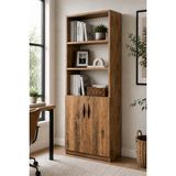 Mossano Nesso Kitaplık Çam Çok Amaçlı Dolap Kiler Dolabı 5 Raflı 2 Kapaklı Dolap 180 cm Yükseklik 34 cm Raf Aralığı 60 cm Genişlik 30 cm Derinlik - Atlantik Çam