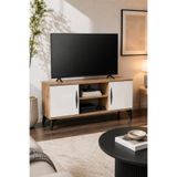 Mossano Vermo TV Sehpası TV Ünitesi Televizyon Sehpası Çam Beyaz 110 cm
