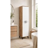 Mossano Verso Dolap Çam Beyaz Çok Amaçlı Dolap 2 Kapaklı 6 Raflı Banyo Dolabı Mutfak Dolabı Kiler Dolabı Balkon Dolabı 2 metre Yükseklik 40 cm Genişlik 45 cm Derinlik - Atlantik Çam - Beyaz