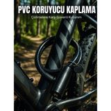 Mossem 12 mm Pvc Kaplamalı Bisiklet Kilidi 80 cm Anahtarlı Çelik Halat Kilit 2 Anahtarlı Güvenlik Kilidi