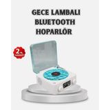 Mossem 3-Ü-1 Gece Işığı Bluetooth Hoparlör Dijital Saat Vintage Plak Çalar Tasarımlı