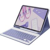 Mossem Ipad Air 11 (2024) Kılıf KC01 Smart Klavyeli Tablet Kılıfı - Derin Mor