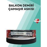 Mossem Kare Küpeşte Uyumlu Balkon Çamaşır Askısı 25X60 cm Beyaz Pratik