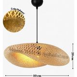 Mosso Avize Madera Bambu Sarkıt Avize – 40 cm - Ahşap - Bej - Siyah