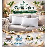 Mossyna 2'li Ultra Dolgun Kırlent Iç Yastık Boncuk Silikon Farklı Ebatlar Seçenekli ve Yıkanabilir - 30 x 50 cm - Beyaz