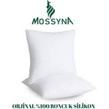 Mossyna 2'li Ultra Dolgun Kırlent Iç Yastık Boncuk Silikon Farklı Ebatlar Seçenekli ve Yıkanabilir - 45 x 45 cm - Beyaz