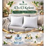 Mossyna 4'lü Ultra Dolgun Kırlent Iç Yastık Boncuk Silikon Farklı Ebat Seçeneği ve Yıkanabilir - 43 x 43 cm - Beyaz
