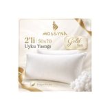Mossyna | Gold Serisi | 2'li Double Ultra Dolgun Yastık | %100 Pamuk Saten | 50x70 | Boncuk Silikonlu Yıkanabilir