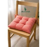 Mossyna Premium Duck Bezi Pötikareli 40X40 Minder Boncuk Silikonlu Sandalye Minderi 1 Adet - 40 x 40 cm - Kırmızı