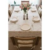 Mossyna Premium Duck Bezi Pötikareli Masa Örtüsü ve 4'lü 40X40 Minder Boncuk Silikon Masa ve Sandalye Seti - Çok Renkli - 180 x 280 cm
