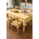 Mossyna Premium Duck Bezi Pötikareli Masa Örtüsü ve 4'lü 40x40 Minder Boncuk Silikon Masa Ve Sandalye Seti