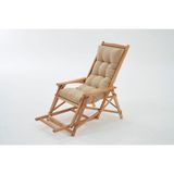 Most Sunbed Şezlong Su Bazlı %100 Ağaç Outdoor Bej Kumaş Silikon Dolgu (Evinize Teslim)