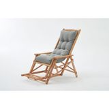 Most Sunbed Şezlong Su Bazlı %100 Ağaç Outdoor Gri Kumaş Silikon Dolgu (Evinize Teslim)