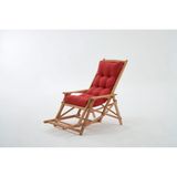 Most Sunbed Şezlong Su Bazlı %100 Ağaç Outdoor Kırmızı Kumaş Silikon Dolgu (Evinize Teslim)