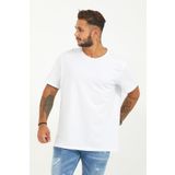 MOT-G Beyaz Erkek Oversize %100 Pamuk Bol Kesim Basic Kısa Kollu Tişört