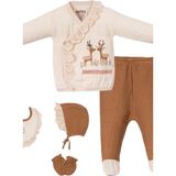Motebarn Wear Kız Bebek Yokohama Hastane Çıkışı 5'li Set Krem - 0 - 3 Ay