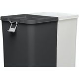 Motek Duo Laundry Çamaşır Sepeti - Antrasit / Beyaz - 80 Lt - 35,5x55x58,5 cm