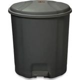 Motek Elit Pedallı Plastik Çöp Kovası İç Kovalı 12 Lt Antrasit Siyah