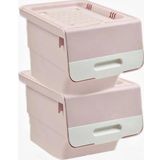 Motek Pembe Tekerlekli Organizer Çok Amaçlı Saklama Kutusu 2x12 Lt