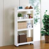 Motek Slim Tekerlekli Organizer 4lü Raf Beyaz