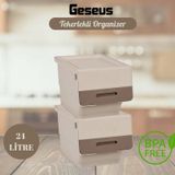 Motek Tekerlekli Patateslik Soğanlık Oyuncak Kutusu Patateslik Soğanlık Sepeti 2x12lt Krem+açık Kahve Açık Kahverengi