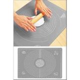 Mother Kitchen Silikon Ölçekli Hamur Açma Matı 40*50CM Gri