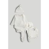 MOTHERCARE 4Lü Kız Bebek Fırfırlı Uyku Tulumu Önlük Bere Takımı